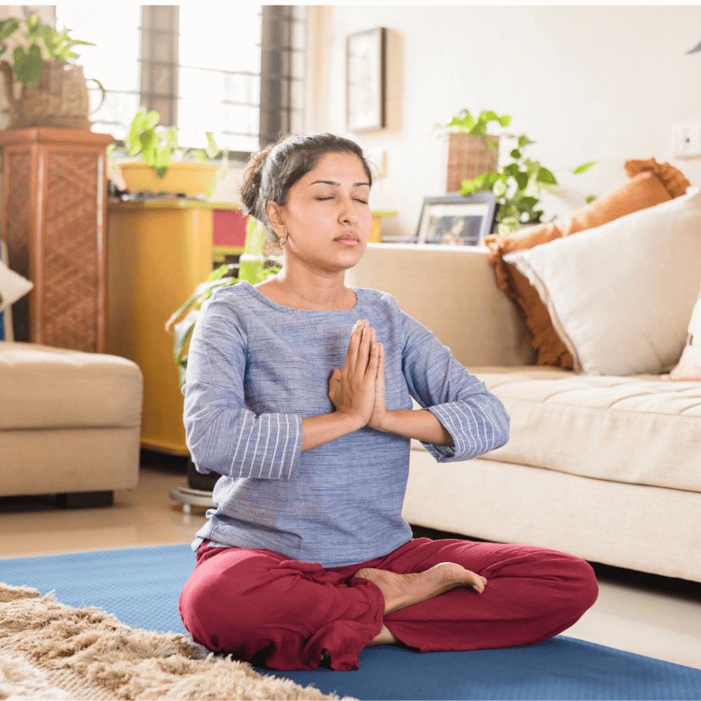 a person doing meditation
